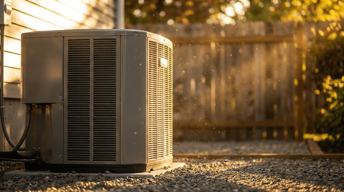 Modern HVAC system installed on home exterior